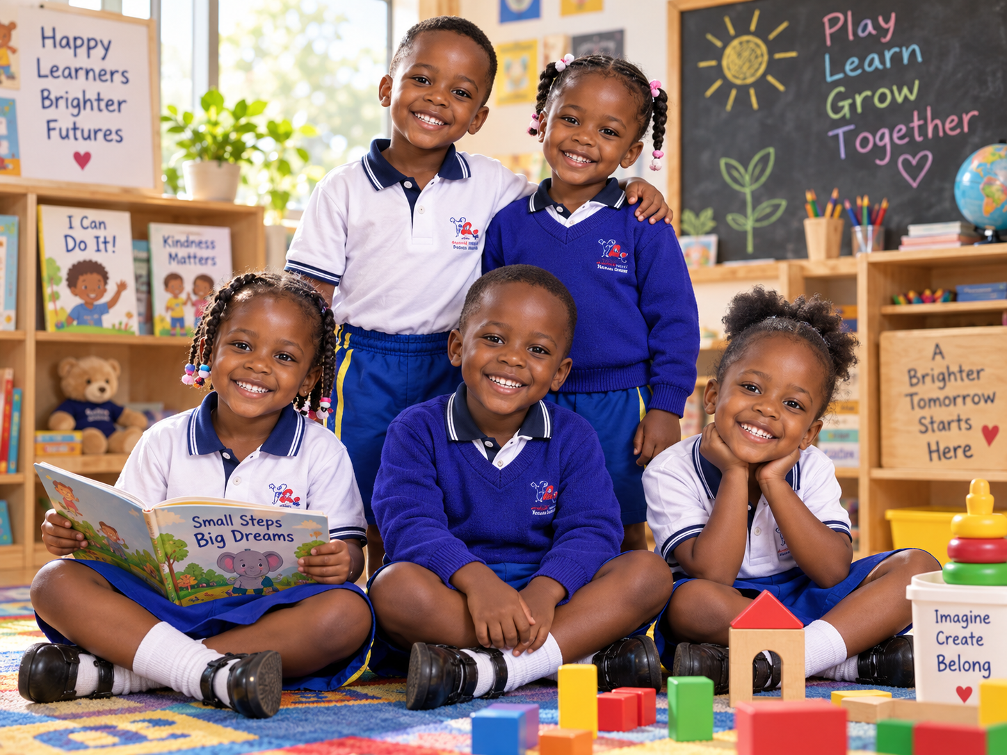 Pre-Primary students reading and playing together in the classroom